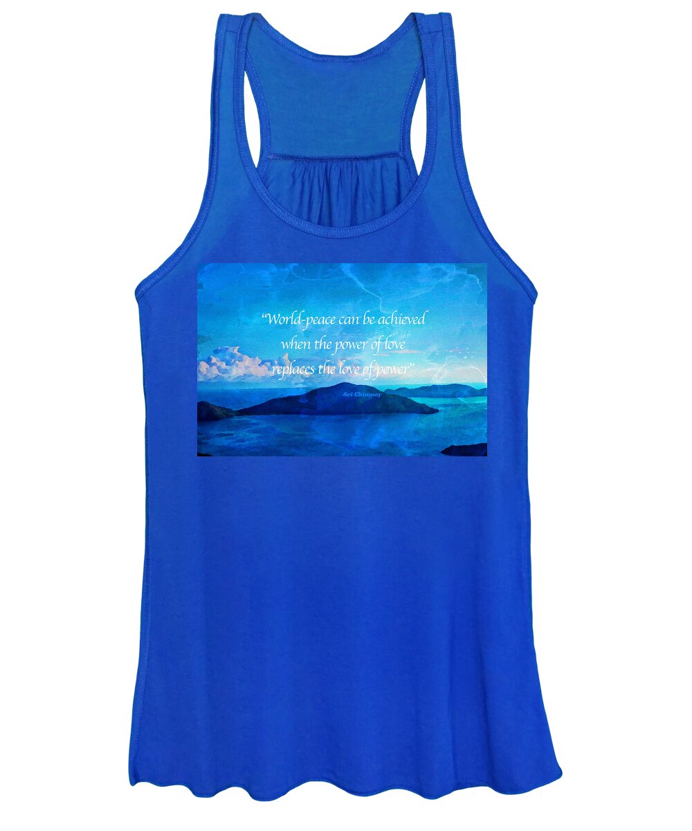 Sri Chimney Quote Women's Tank Top featuring the painting Power of Love by Joan Reese