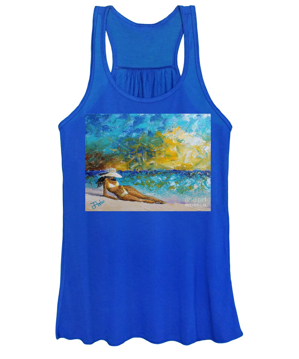  Women's Tank Top featuring the painting Private Beach by Jerome Wilson