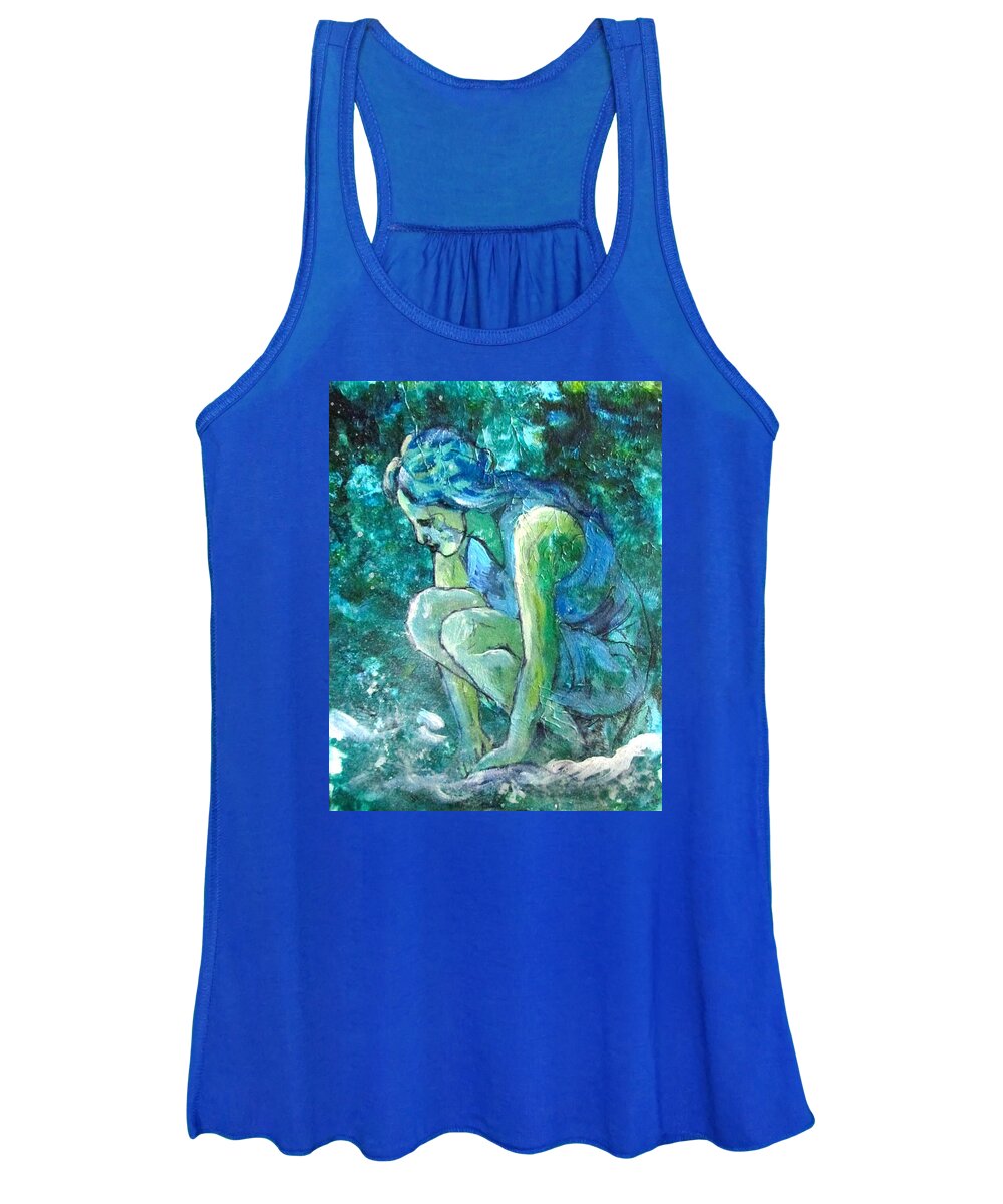 Woman Women's Tank Top featuring the painting Reflection of the Sea by Barbara O'Toole