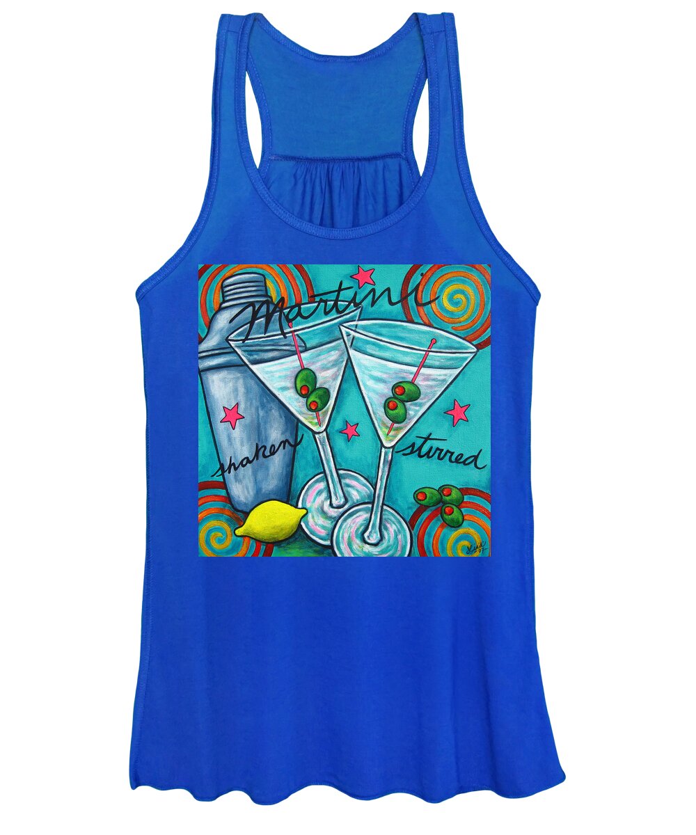 Alcohol Women's Tank Top featuring the painting Retro Martini by Lisa Lorenz