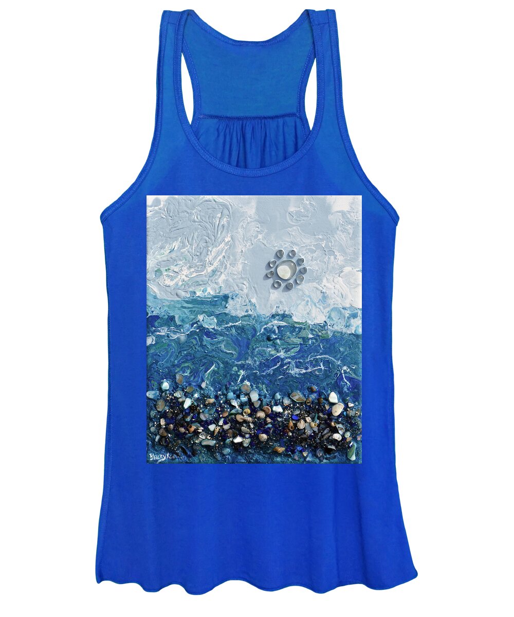 Ocean Women's Tank Top featuring the painting Sailing Under A White Sun by Donna Blackhall