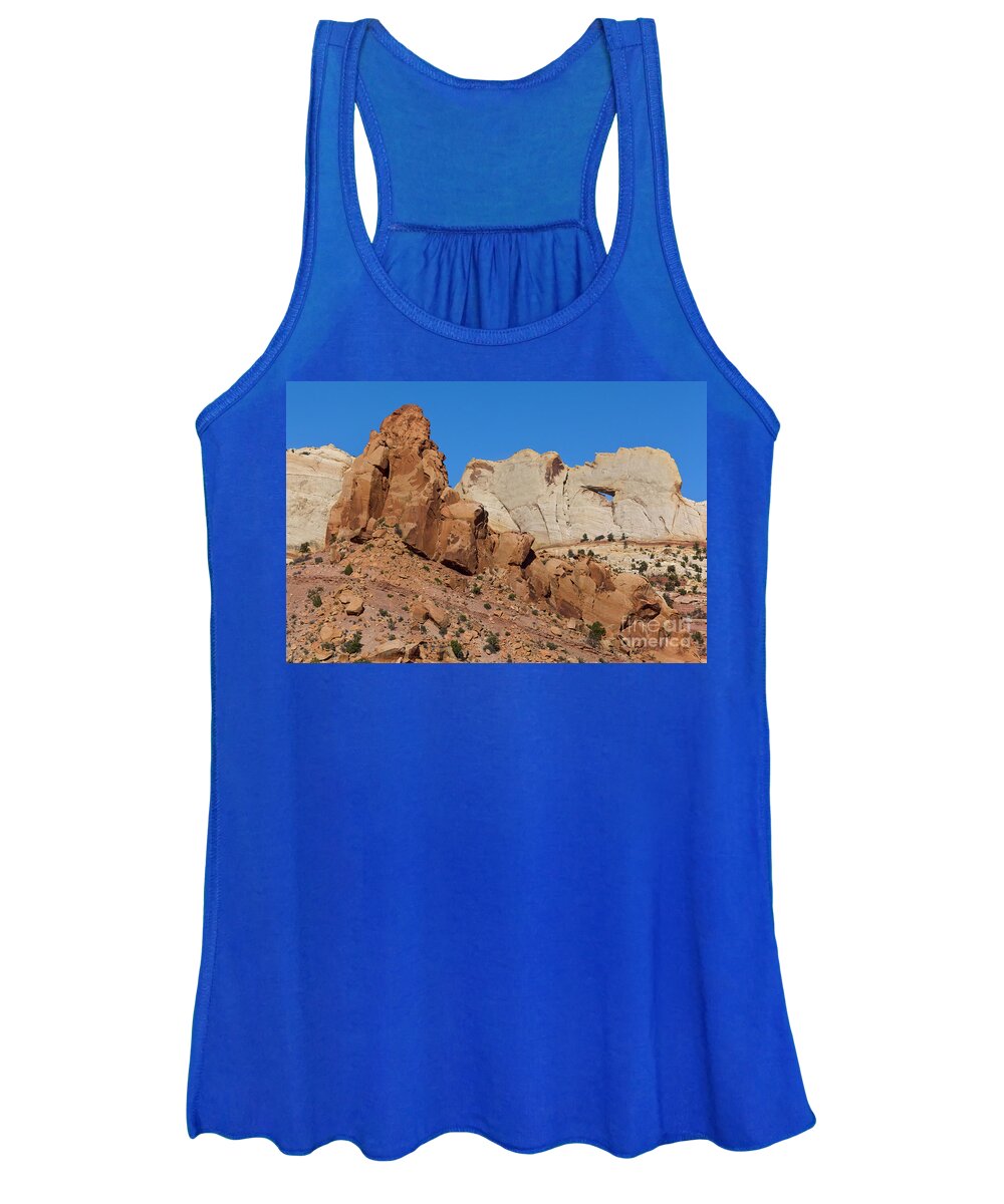 00559230 Women's Tank Top featuring the photograph Sandstone Arch at Capitol Reef by Yva Momatiuk John Eastcott