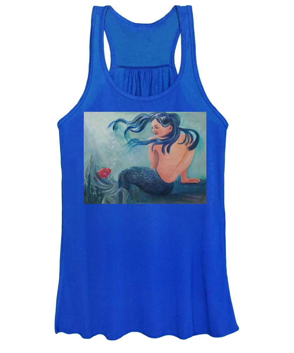 Sea Women's Tank Top featuring the painting Sea Nymph by Carol Allen Anfinsen