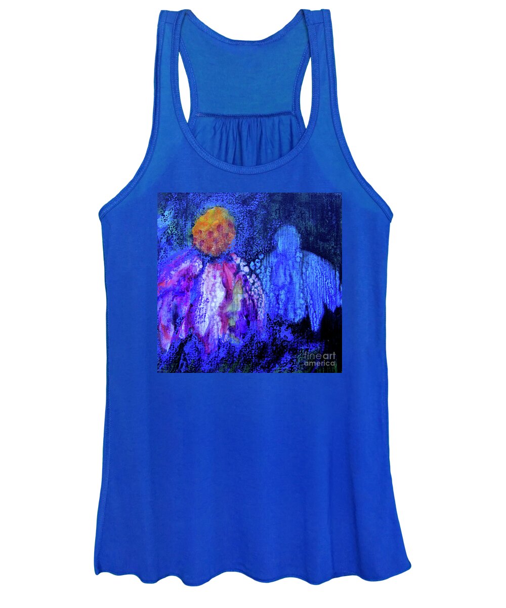 Painting Women's Tank Top featuring the painting Shadow Abstract Bloom by Kathy Braud