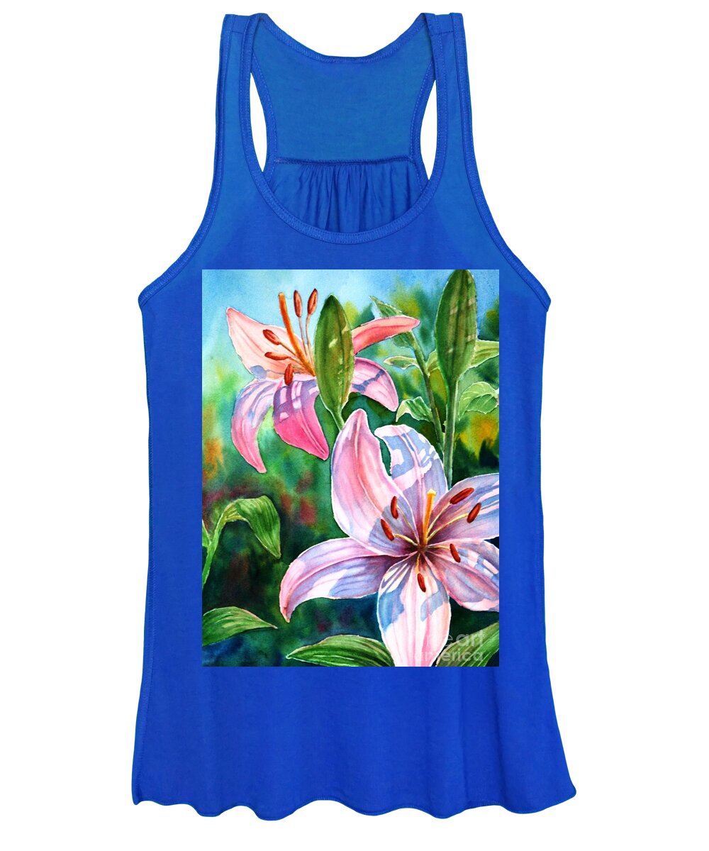 Lily Women's Tank Top featuring the painting Shadow Mosaics by Petra Burgmann