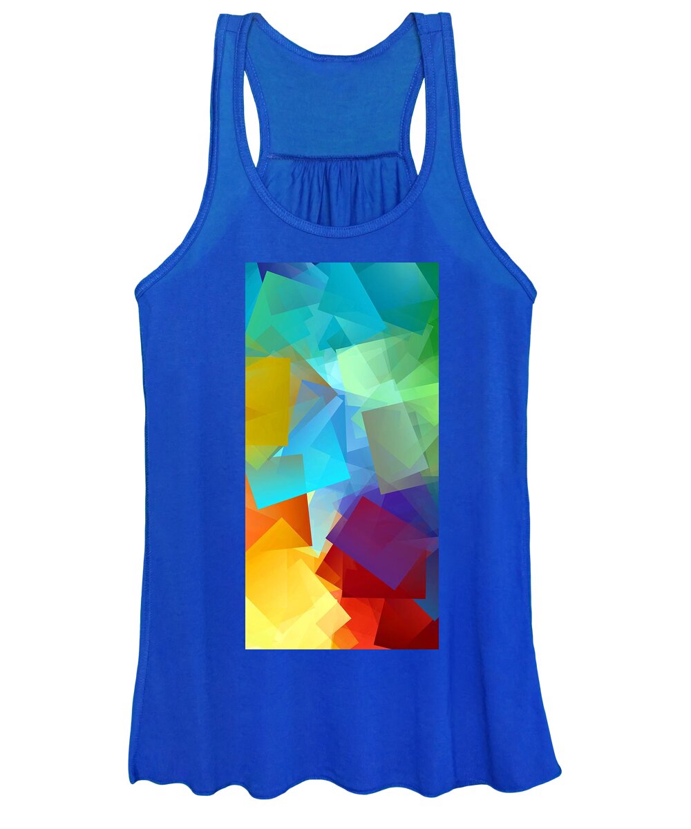 Abstract Women's Tank Top featuring the digital art Simple Cubism Abstract 155 by Chris Butler