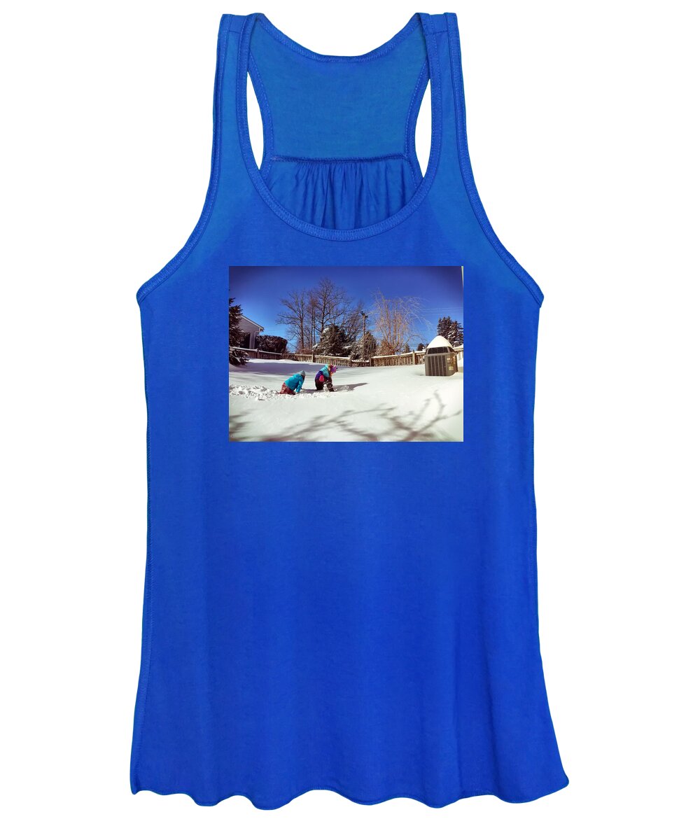 Snow Women's Tank Top featuring the photograph Snow Day by Chris Montcalmo