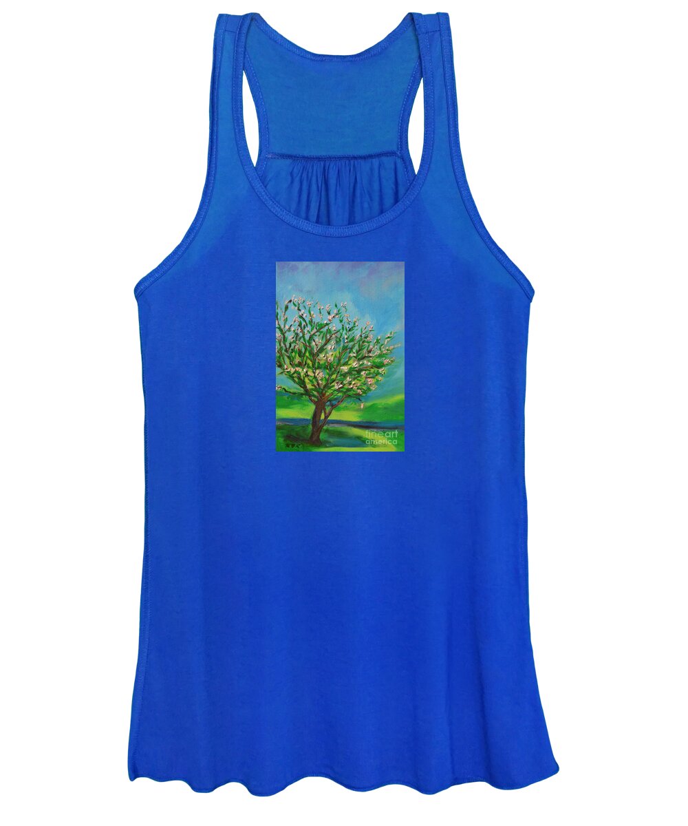 Art Women's Tank Top featuring the painting Spring by Karen Francis