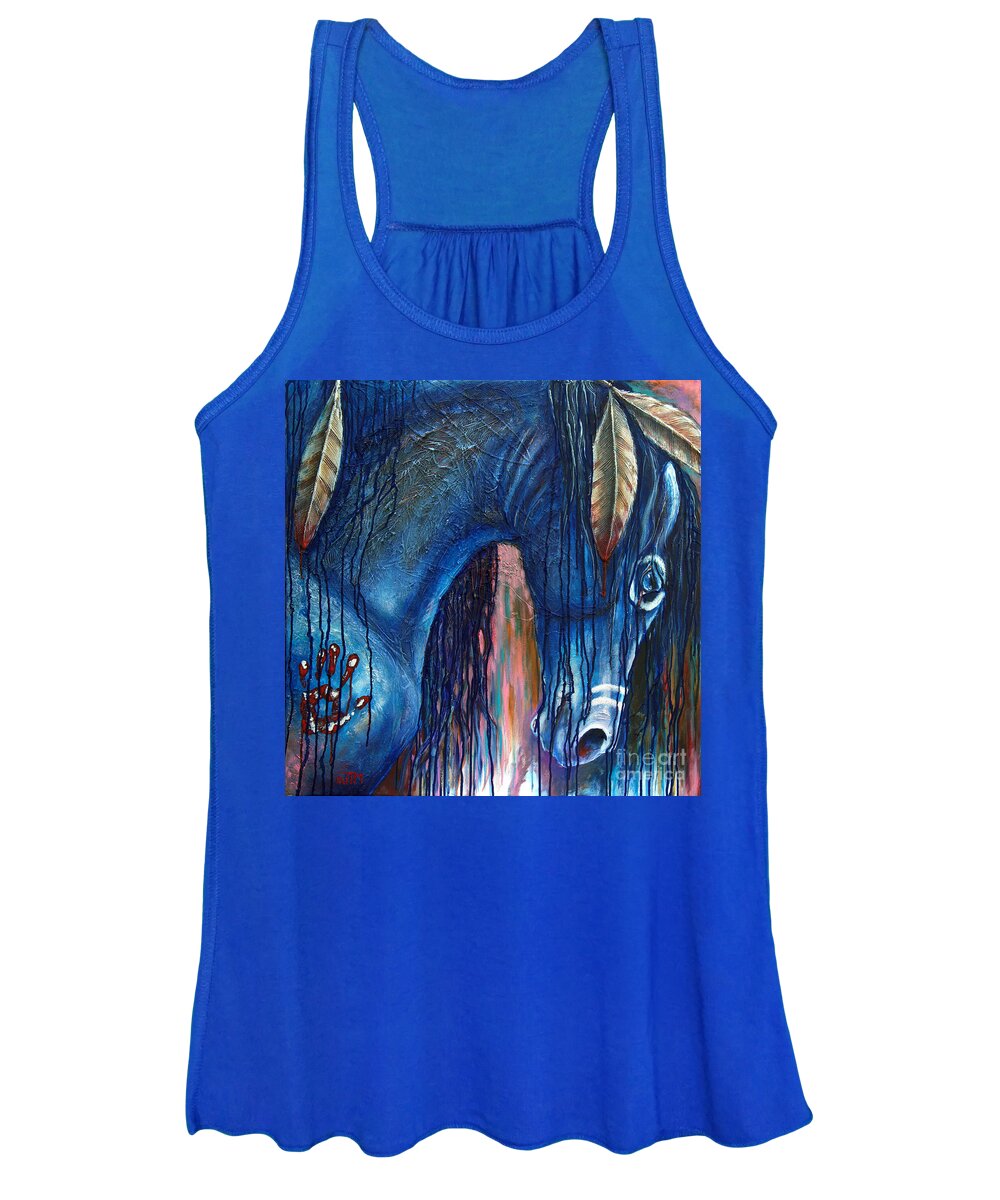 Horse Women's Tank Top featuring the painting The War Within by Jonelle T McCoy