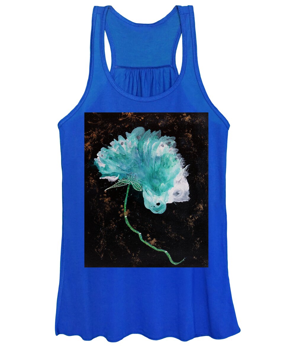 Corsage Women's Tank Top featuring the mixed media The Wedding Flower by Judy Huck