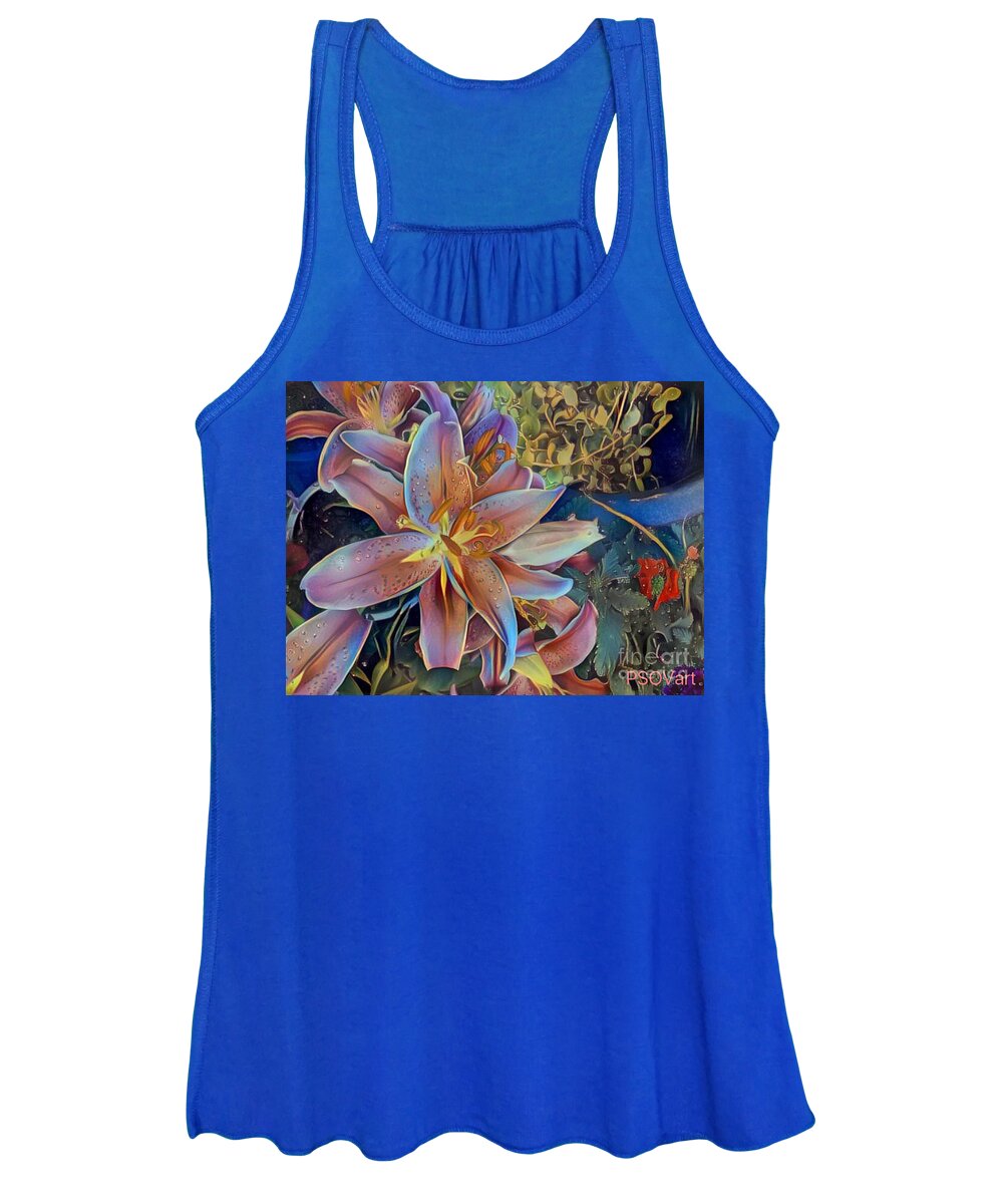 Tiger Lily Women's Tank Top featuring the digital art Tiger Lily 1 by Patty Vicknair