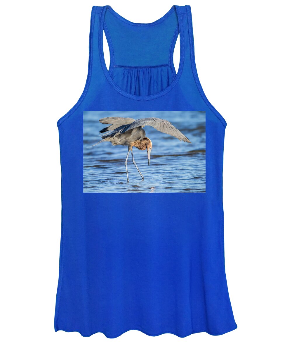 Reddish Heron Women's Tank Top featuring the photograph Under the Wing by Todd Ryburn