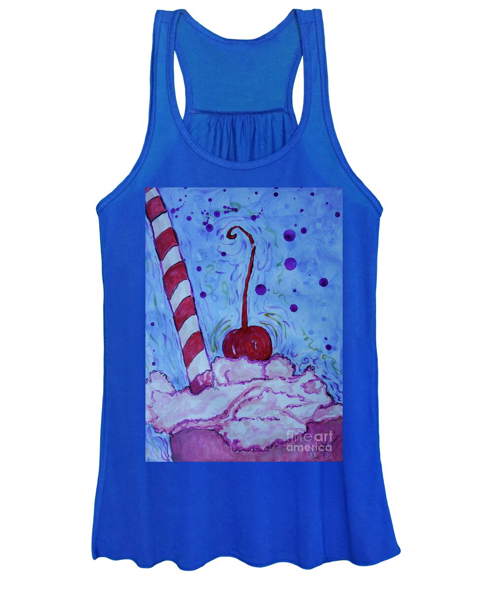 Very Cherry Soda Women's Tank Top featuring the painting Very Cherry Soda by Jacqueline Athmann