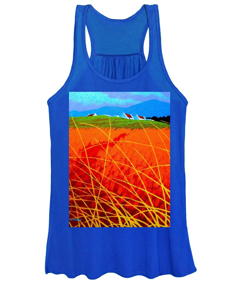  Women's Tank Top featuring the painting Violet Sky - Wicklow - Ireland by John Nolan
