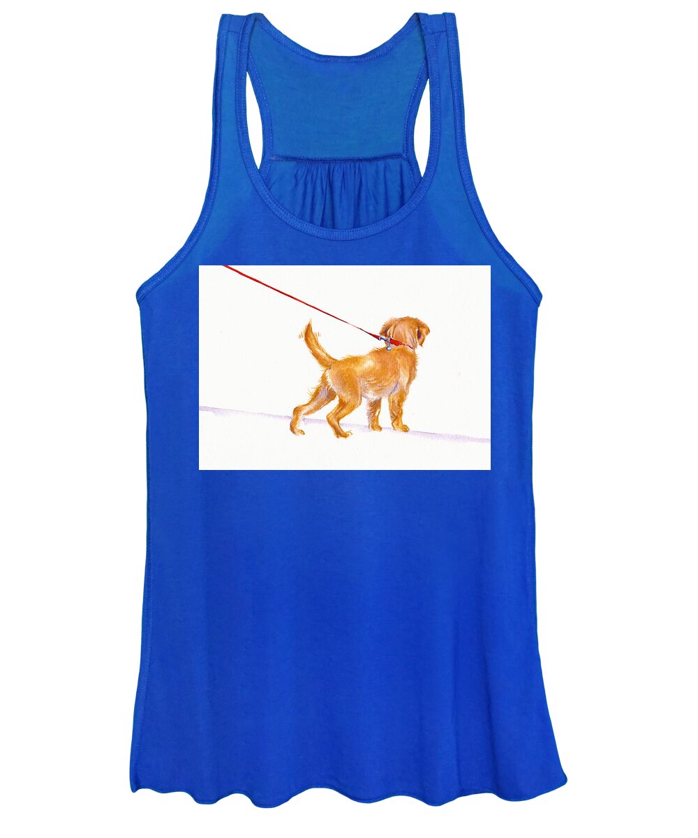 Dogs Women's Tank Top featuring the painting Walkies - Labrador Puppy by Debra Hall