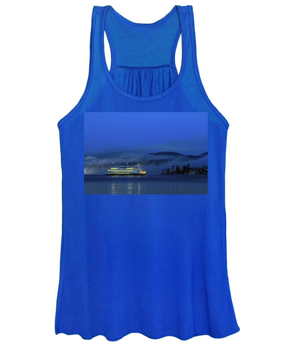 Washington State Ferry Women's Tank Top featuring the photograph Washington State Ferry Hyak by E Faithe Lester