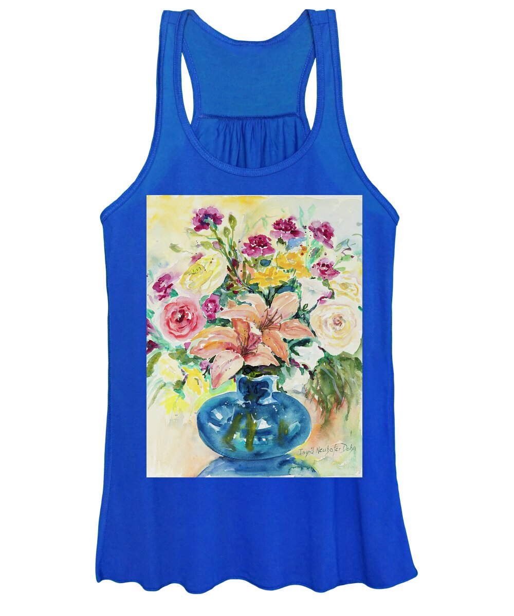 Flowers Women's Tank Top featuring the painting Watercolor Series 128 by Ingrid Dohm