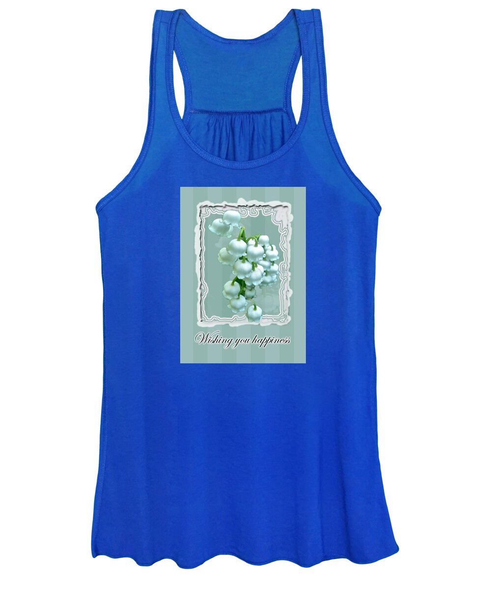 Wedding Women's Tank Top featuring the photograph Wedding Happiness Greeting Card - Lily of the Valley Flowers by Carol Senske