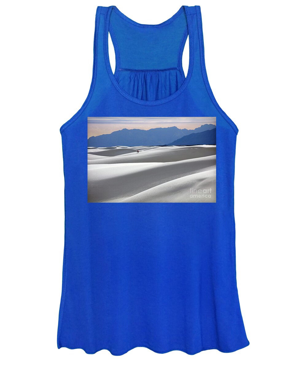 Hikers Women's Tank Top featuring the photograph White Sands Hikers by Martin Konopacki