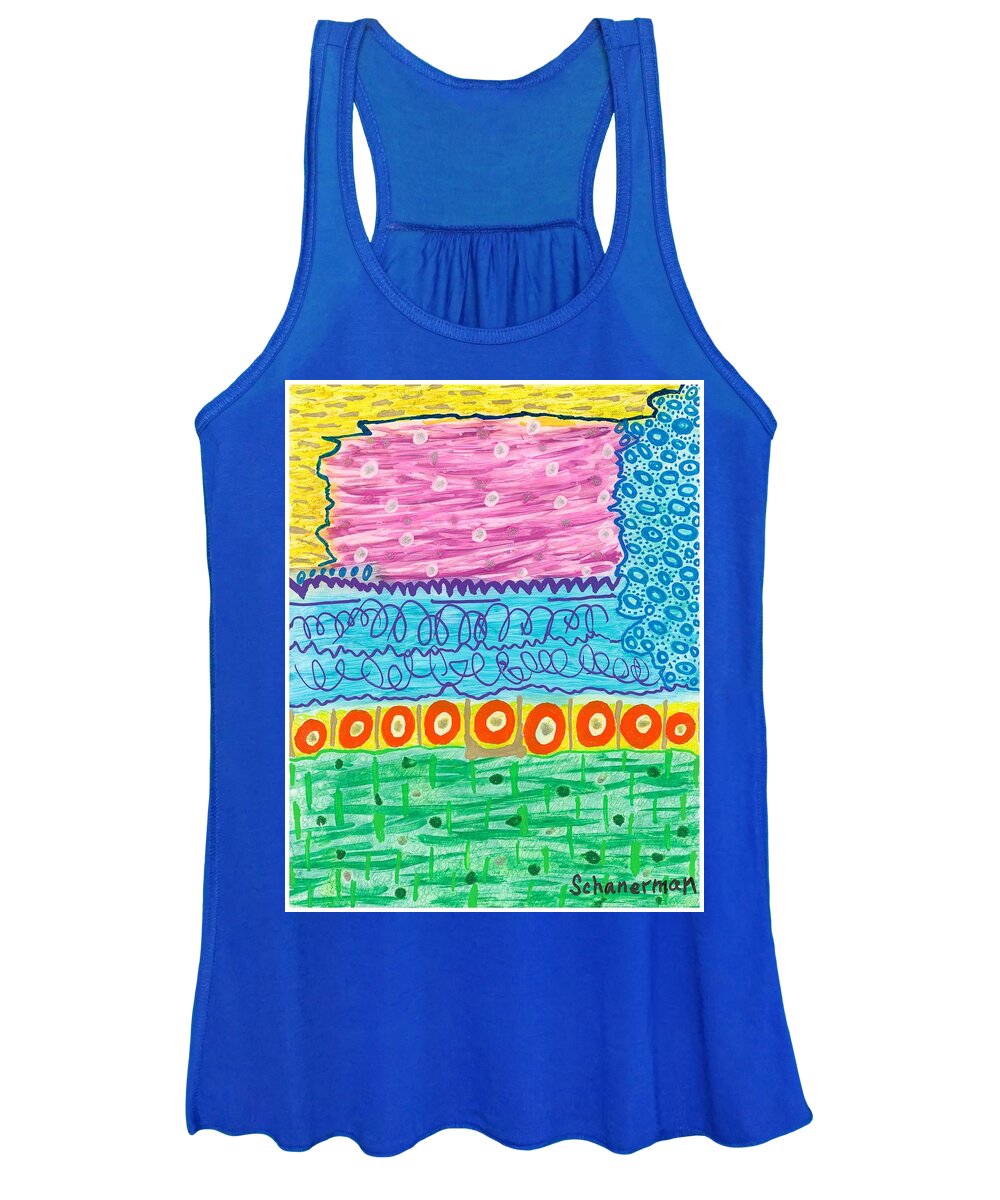 Original Drawing/painting Women's Tank Top featuring the painting Wild Abstract by Susan Schanerman
