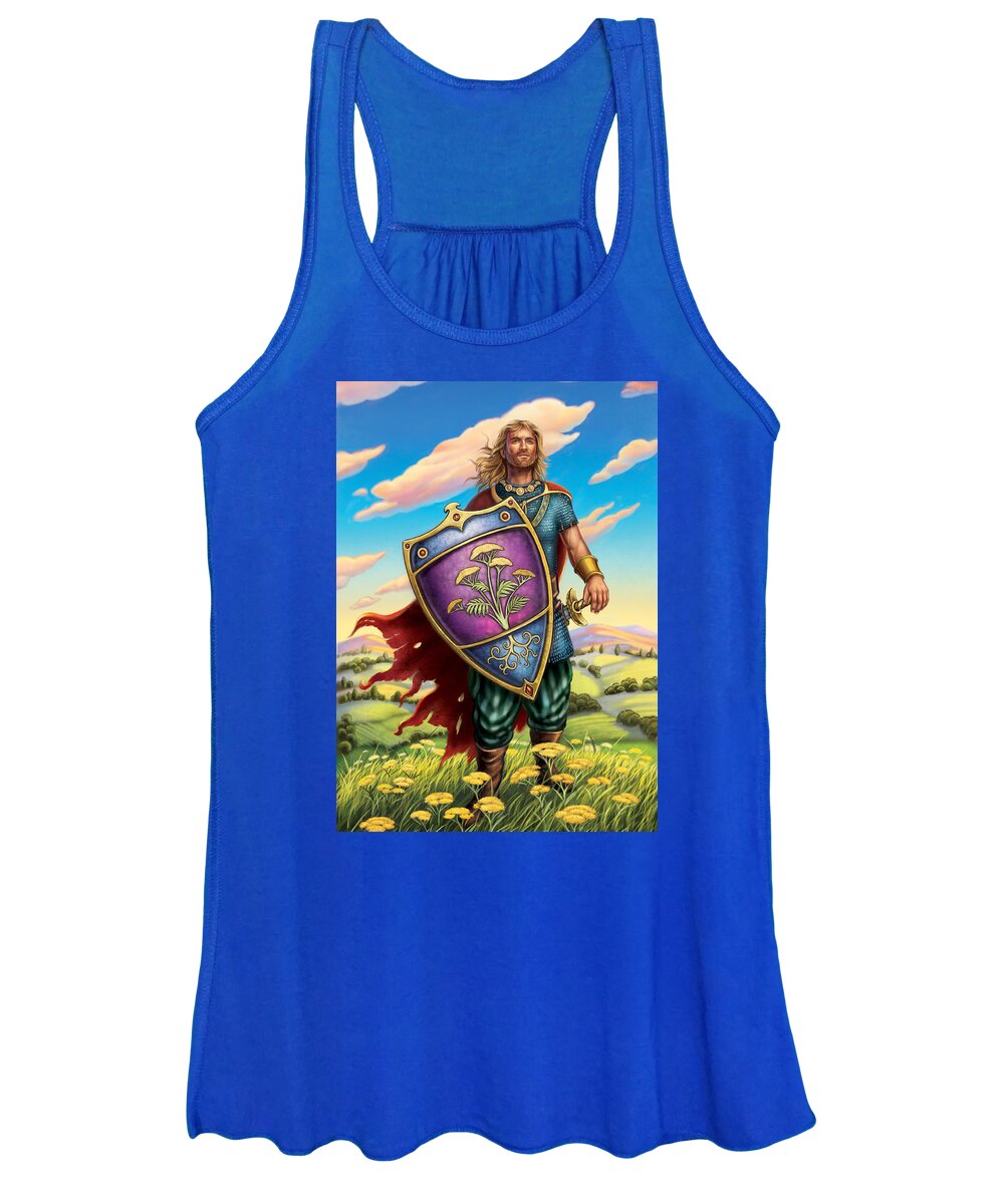 Art Women's Tank Top featuring the painting Yarrow - Protective Shield by Anne Wertheim