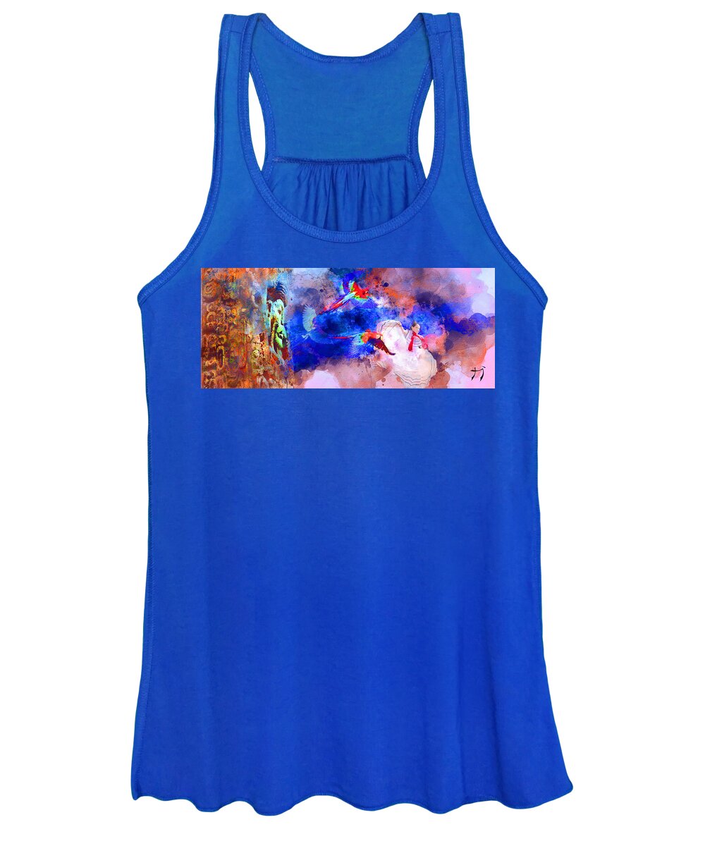 Mayan Women's Tank Top featuring the painting Mi Pais #1 by Carlos Paredes Grogan