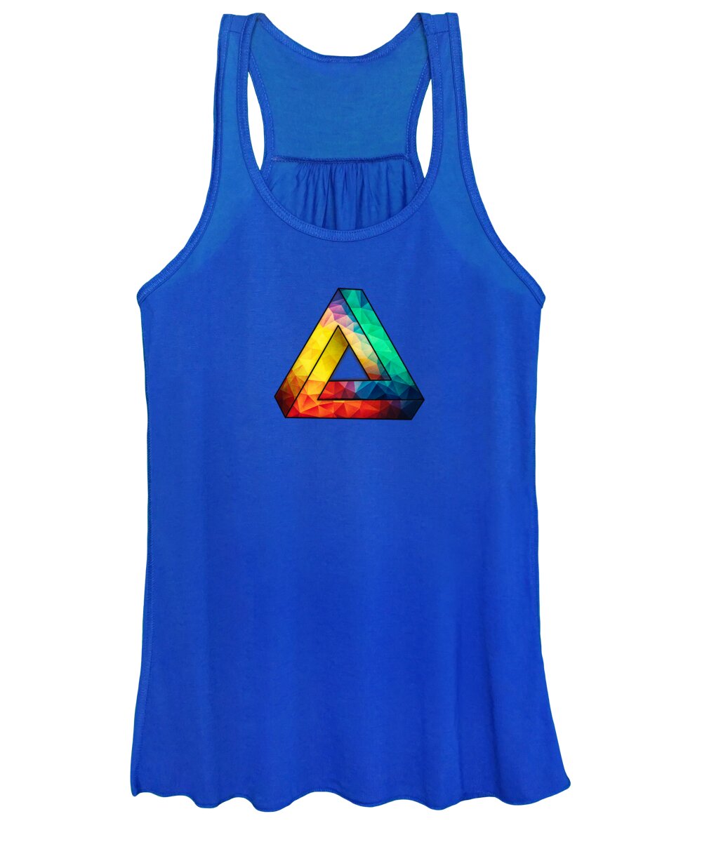 Abstract Polygon Color Cubism Low Poly Triangle Design Women's Top by Philipp - Pixels