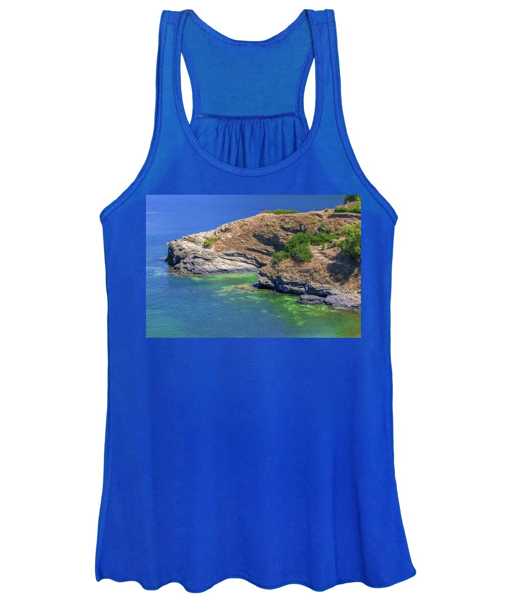 Greece Women's Tank Top featuring the photograph Aegean coast in Bali by Sun Travels
