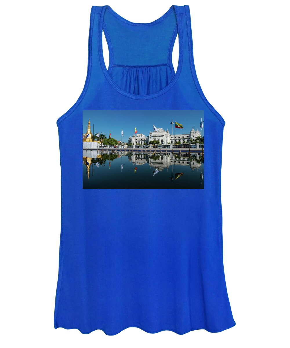 City Hall Women's Tank Top featuring the photograph City Hall in Yangon, Myanmar by Ann Moore