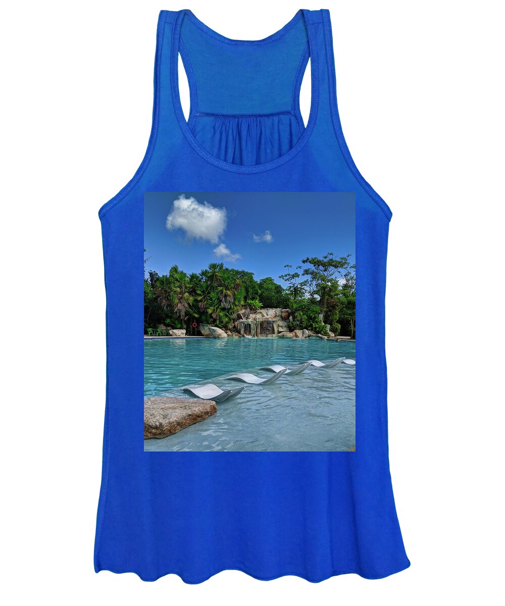 Water Women's Tank Top featuring the photograph EcoPark Pool in Belize by Portia Olaughlin