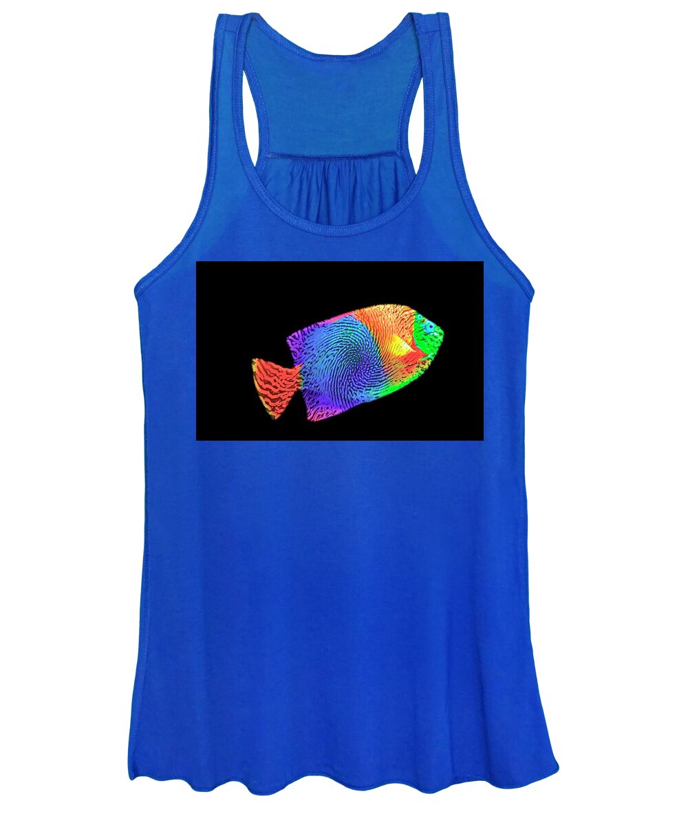 Fish Women's Tank Top featuring the digital art Fingerprint on a fish by Pheasant Run Gallery