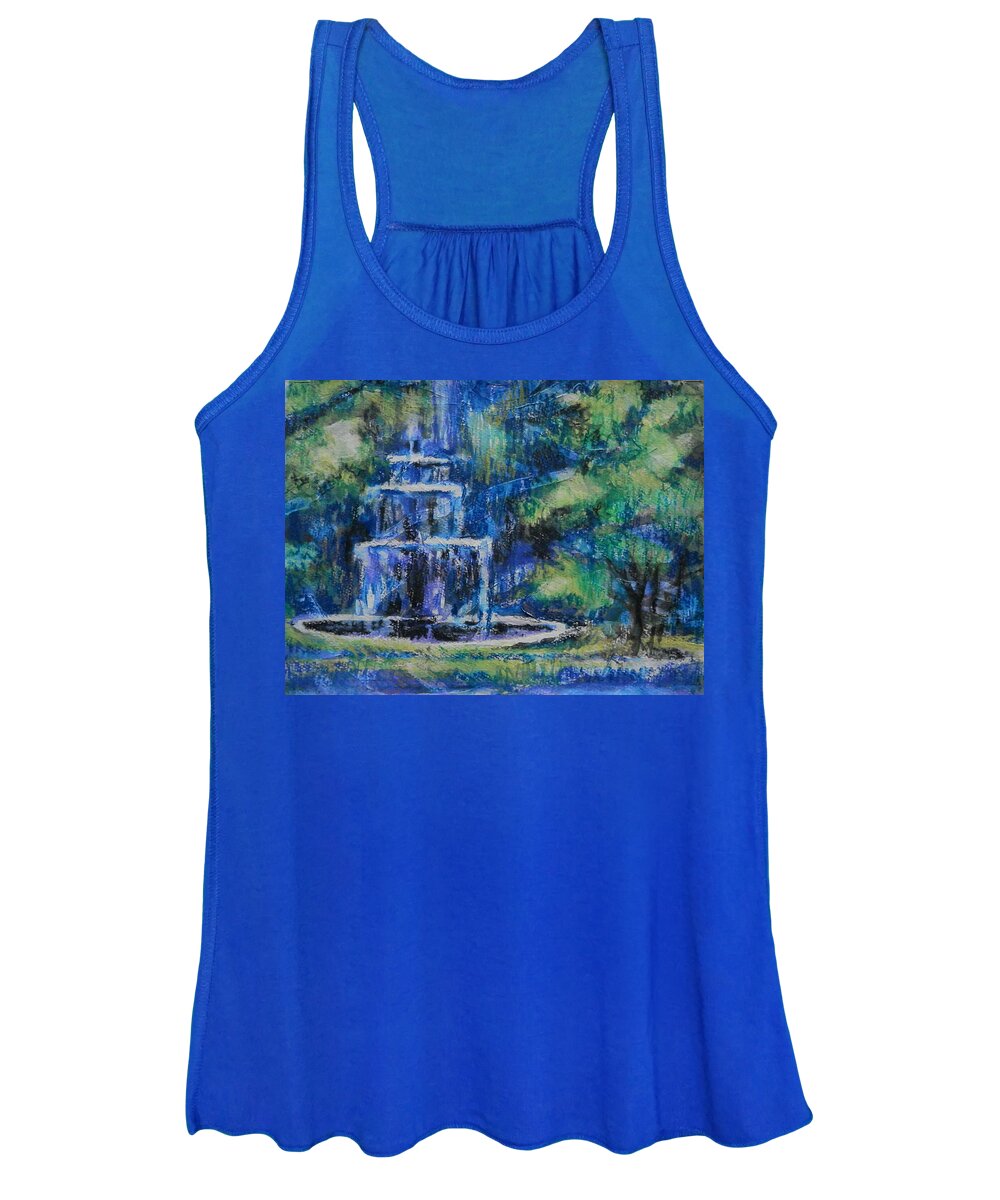Fountain Women's Tank Top featuring the painting Fountain Thomasville by Martha Tisdale