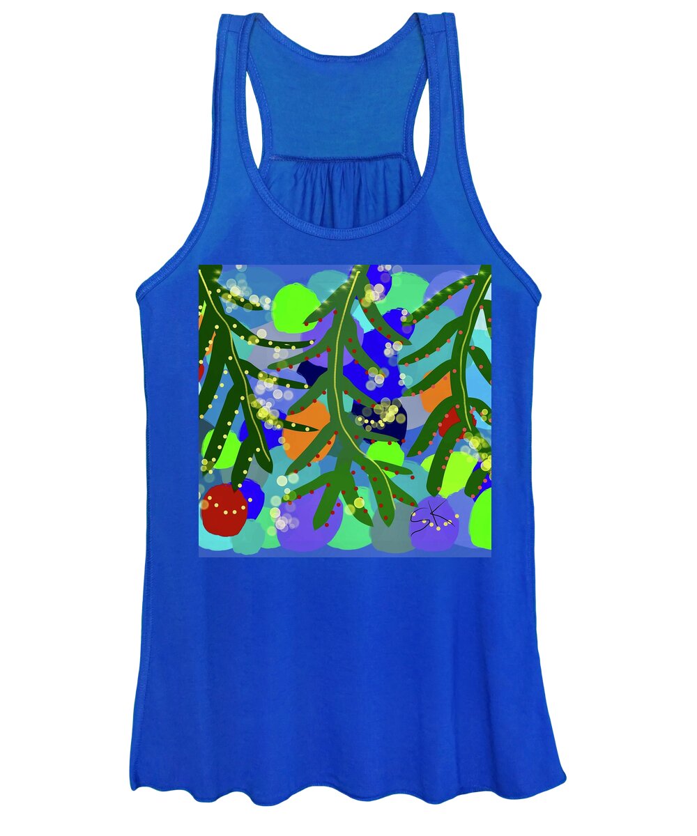 Abstract Women's Tank Top featuring the digital art Holiday Ornaments by Sherry Killam
