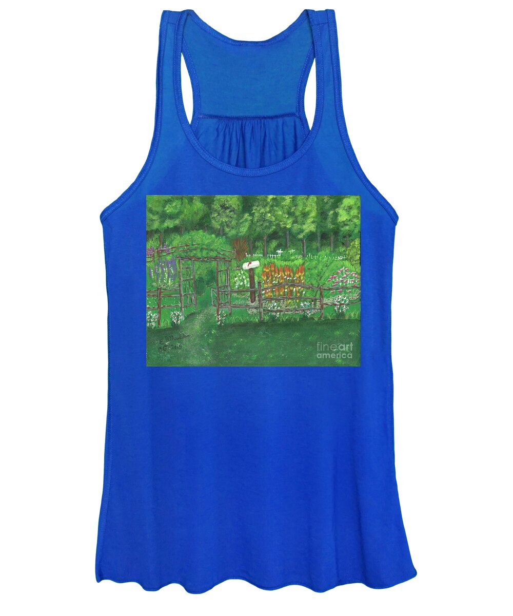 Mailbox Women's Tank Top featuring the painting Hot Air Mail, 1st in Mailbox Series by Elizabeth Mauldin