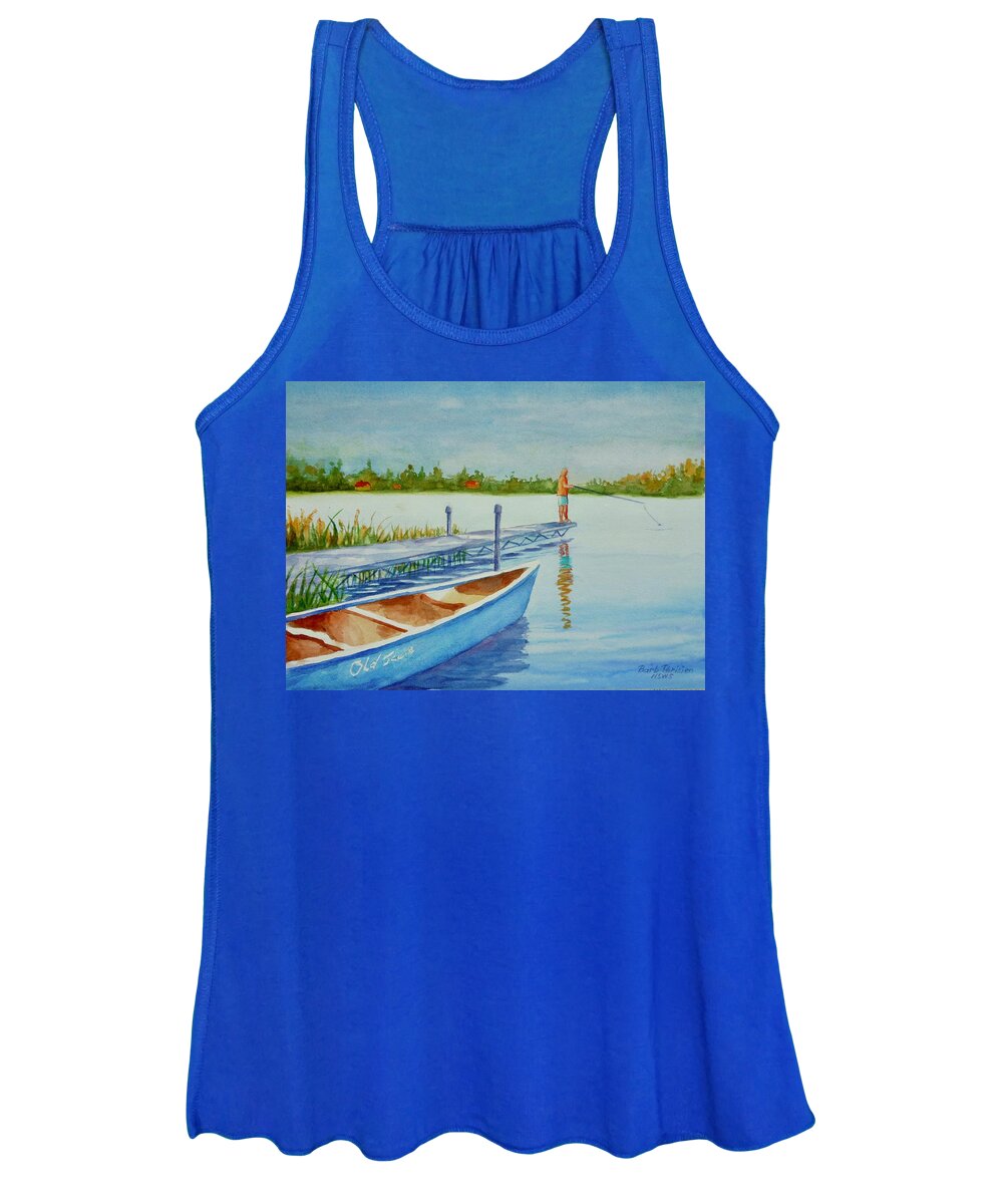 Fishing Women's Tank Top featuring the painting Last Catch by Barbara Parisien
