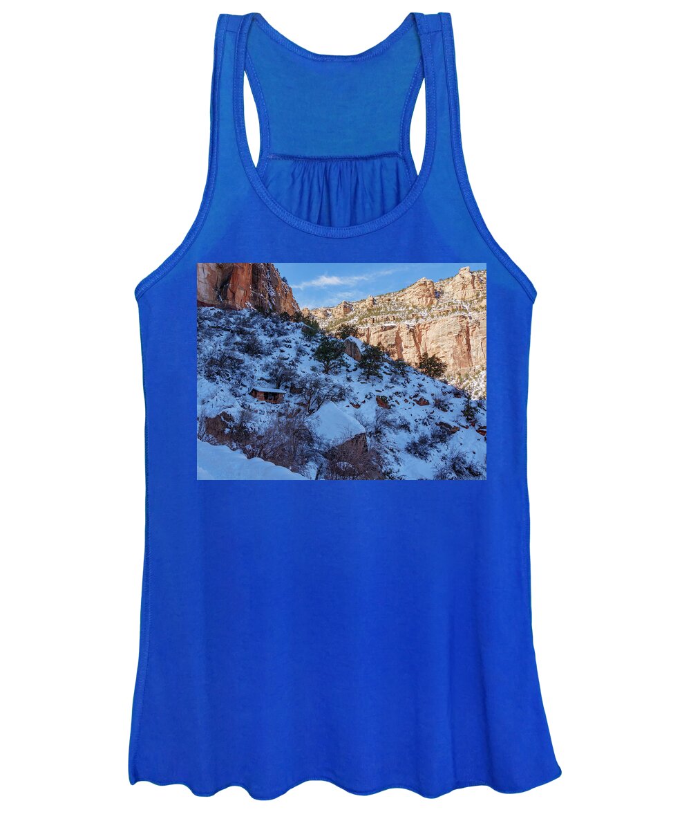 American Southwest Women's Tank Top featuring the photograph Mile and a Half Rest Shelter. by Todd Bannor