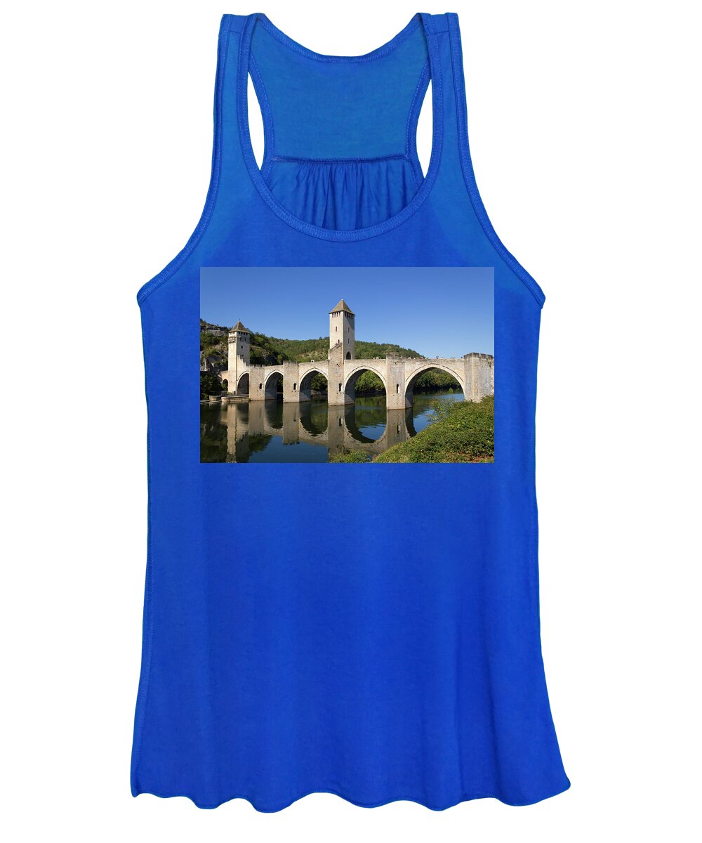 Bridge Women's Tank Top featuring the photograph Picturesque France - Pont Valentre in Cahors by Seeables Visual Arts