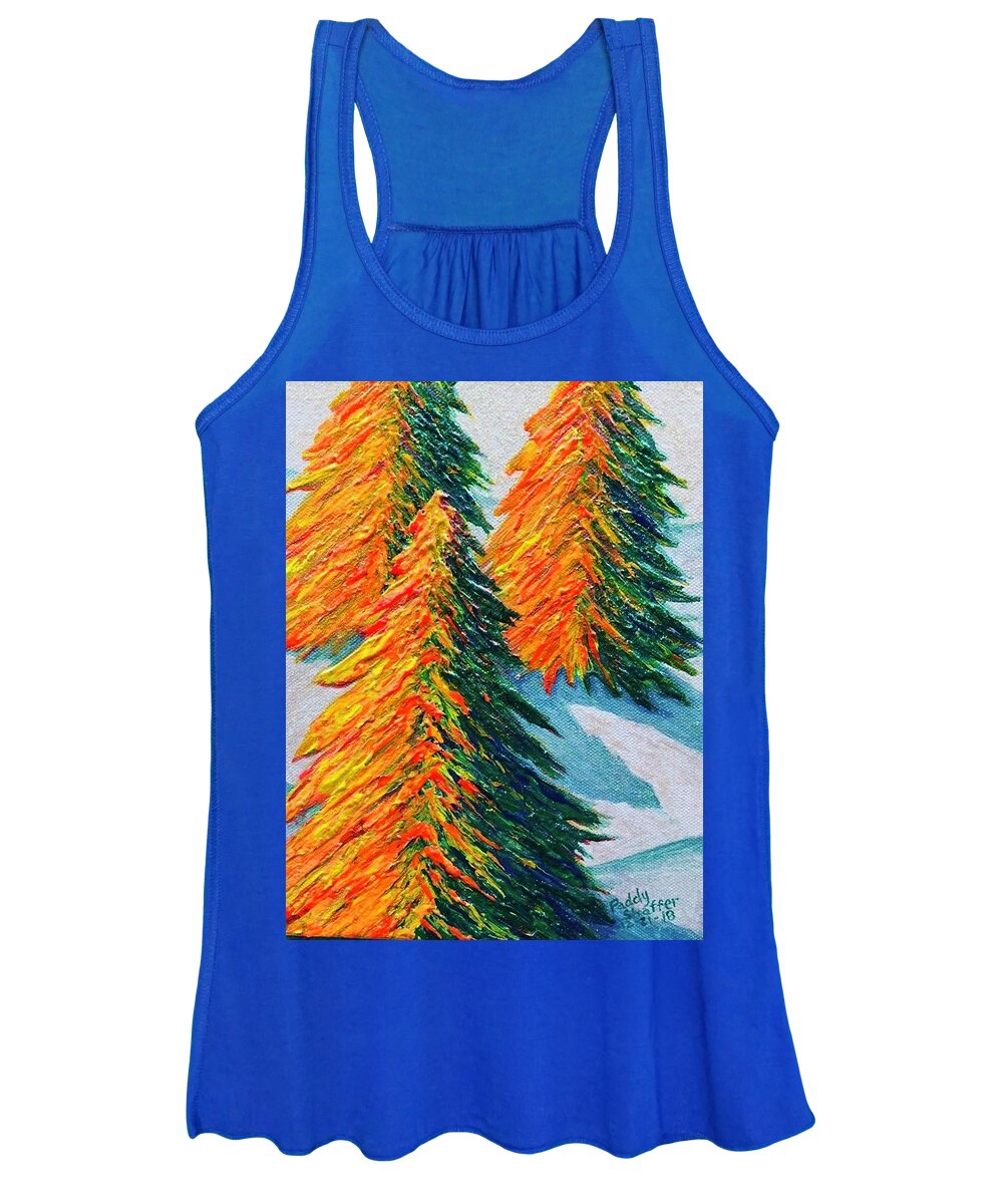 Pines In The Snow Women's Tank Top featuring the photograph Pines in the Snow by Paddy Shaffer