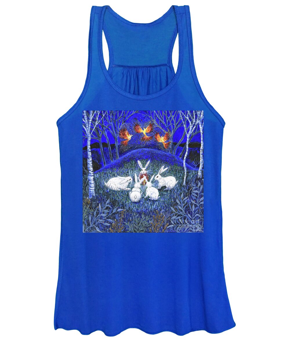 Firebirds Women's Tank Top featuring the painting Rebirth of the Firebirds by Lise Winne