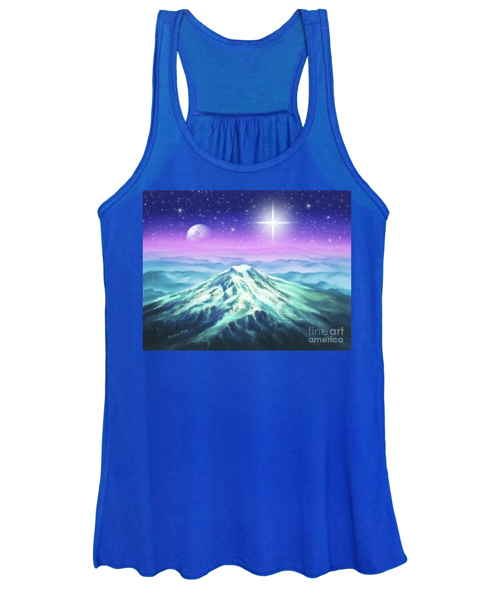 Christmas Women's Tank Top featuring the pastel Silent Night Holy Night by Yoonhee Ko