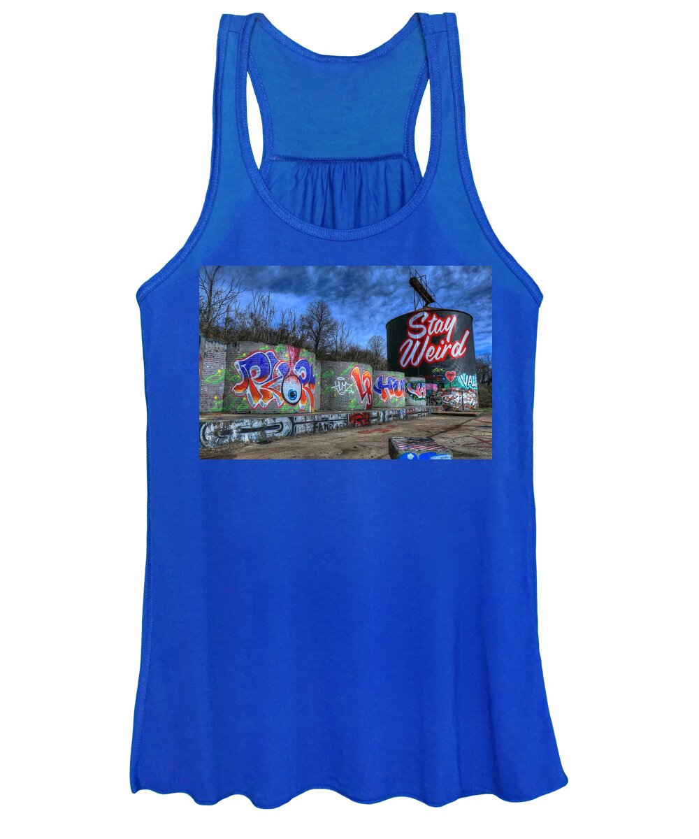 Stay Wired Asheville Women's Tank Top featuring the photograph Stay Weird Asheville by Carol Montoya