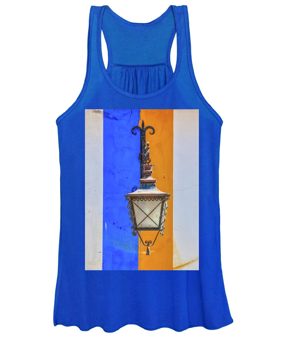 Portugal Women's Tank Top featuring the photograph Street Lamp of Obidos by David Letts