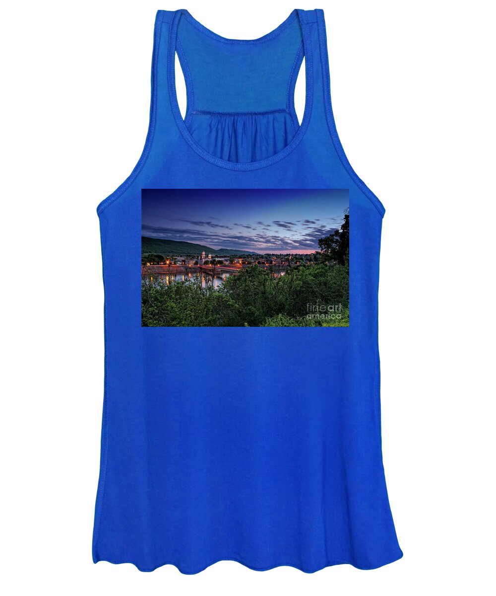 Lock Haven Women's Tank Top featuring the photograph Sunset over Lock Haven Pa by Arttography LLC