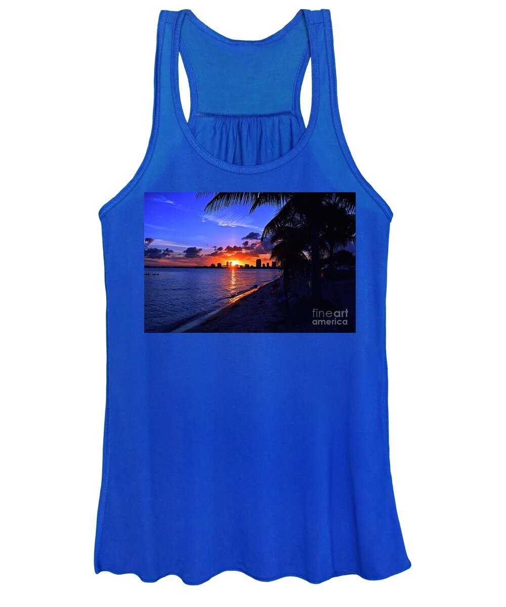 Miami Women's Tank Top featuring the photograph Sunset by Thomas Schroeder
