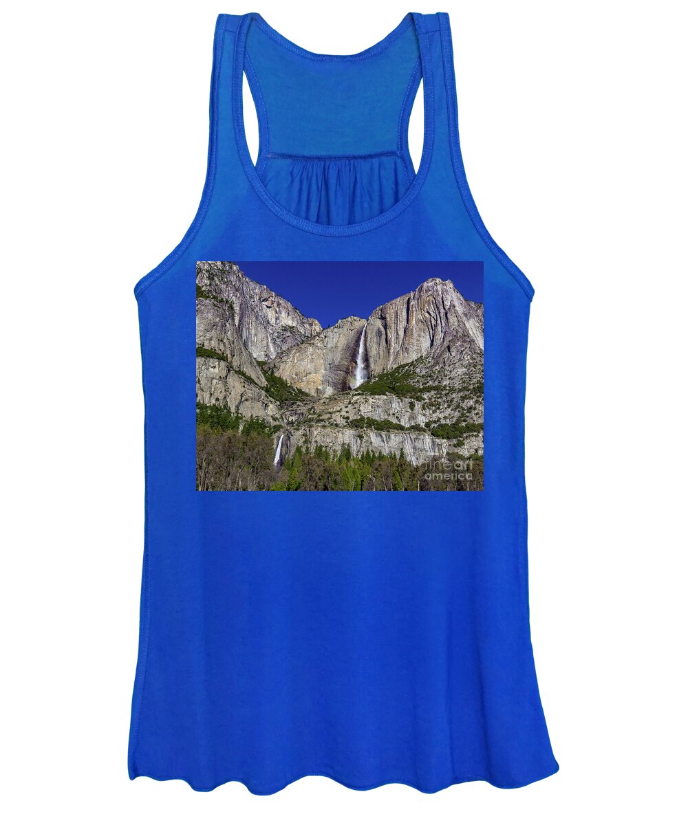 Beauty Women's Tank Top featuring the photograph Upper and Lower Yosemite Falls by Roslyn Wilkins