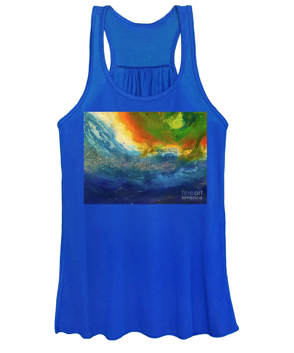 Vivid Women's Tank Top featuring the painting View From Space by Shelley Myers
