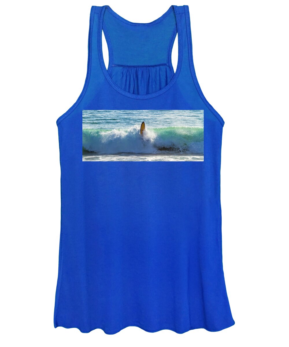 Surf Wipeout Women's Tank Top featuring the photograph Wipeout Wave by Chris Spencer