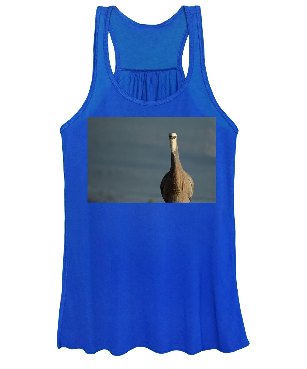 Heron Women's Tank Top featuring the photograph 1808wfaceheron6 by Nicolas Lombard