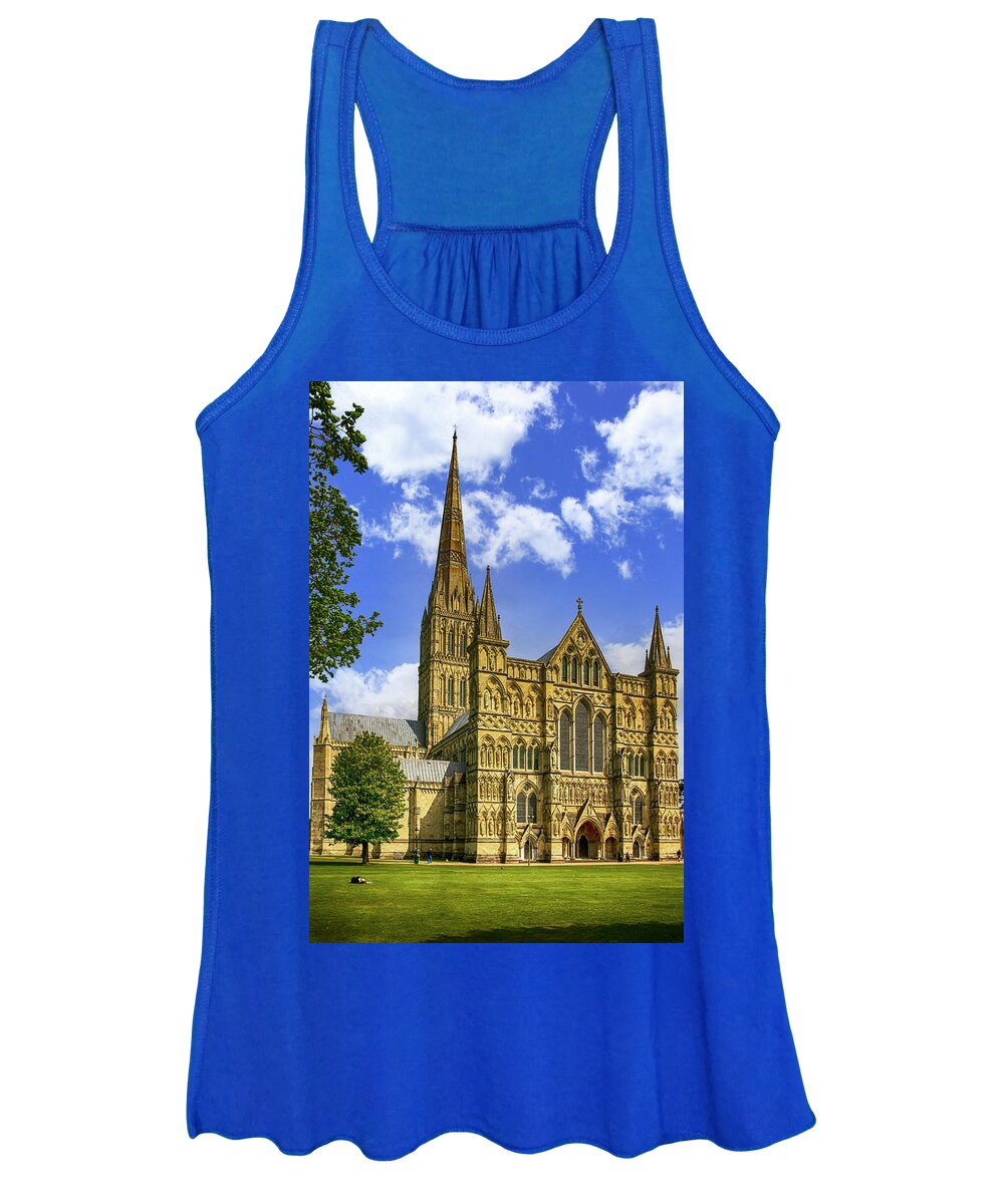 Salisbury Women's Tank Top featuring the photograph Salisbury Cathedral, UK #3 by Chris Smith