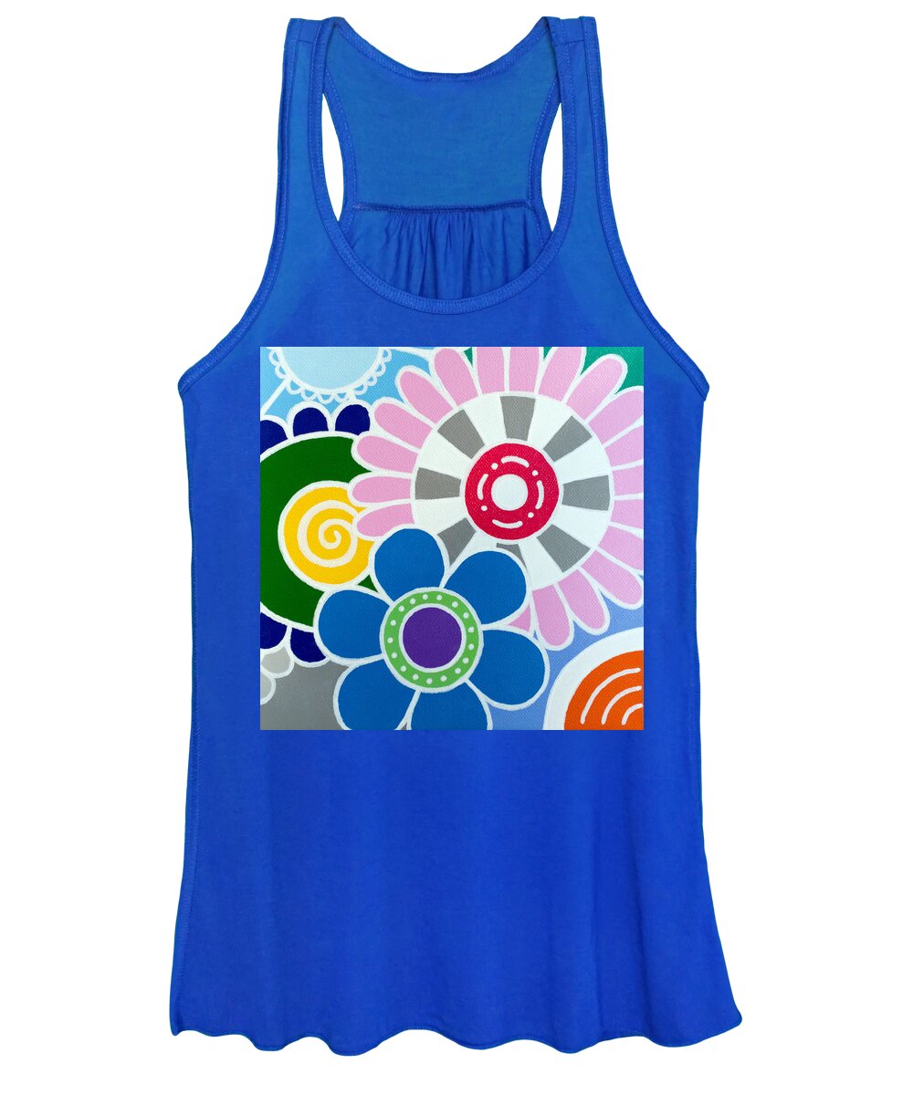 Flowers Women's Tank Top featuring the painting 9 Blooms by Beth Ann Scott